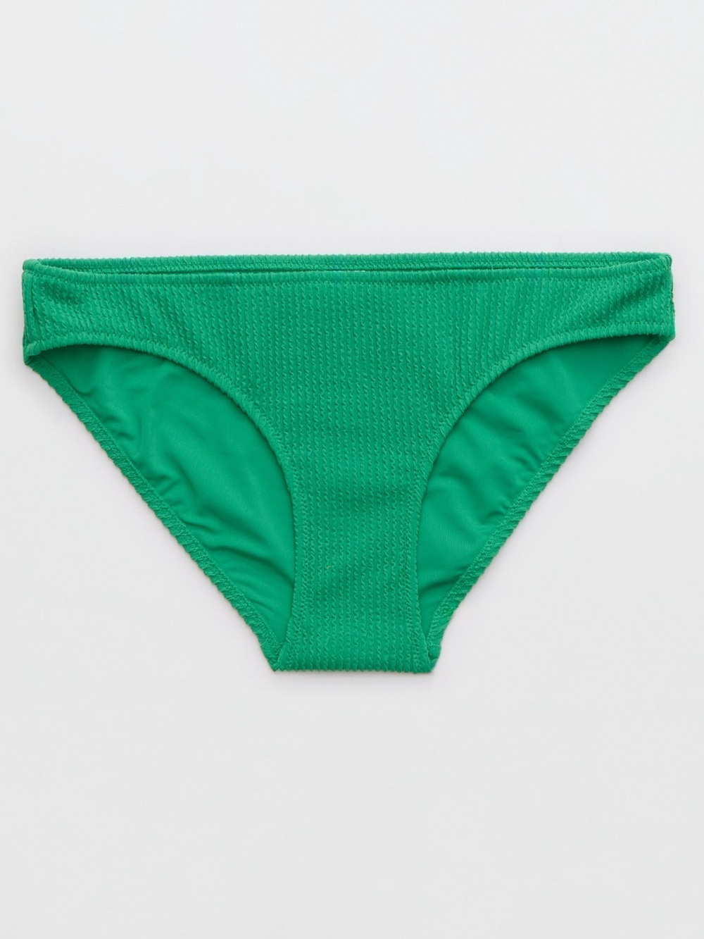 Aerie Crinkle Full Coverage Bikini Bottom - Green